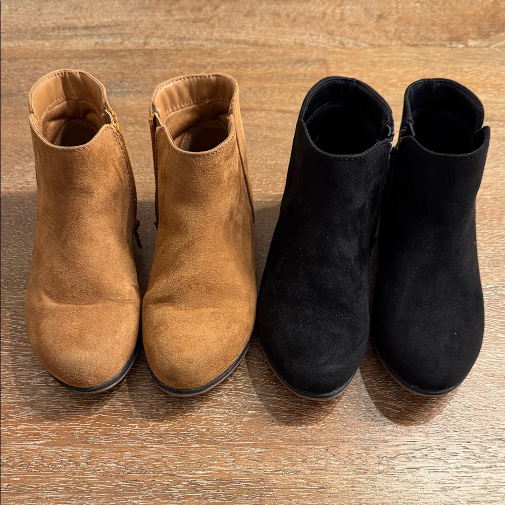 Tan and Black Ankle Boots Set